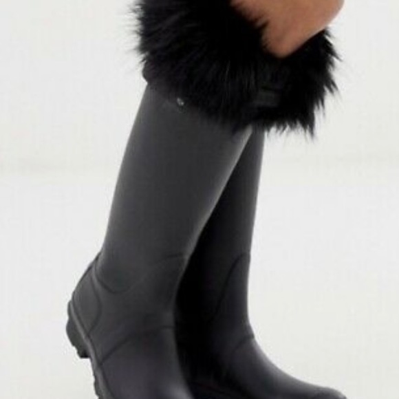 Hunter ORIGINAL TALL FAUX FUR WOMEN'S BOOT SOCKS NEW - Picture 3 of 10